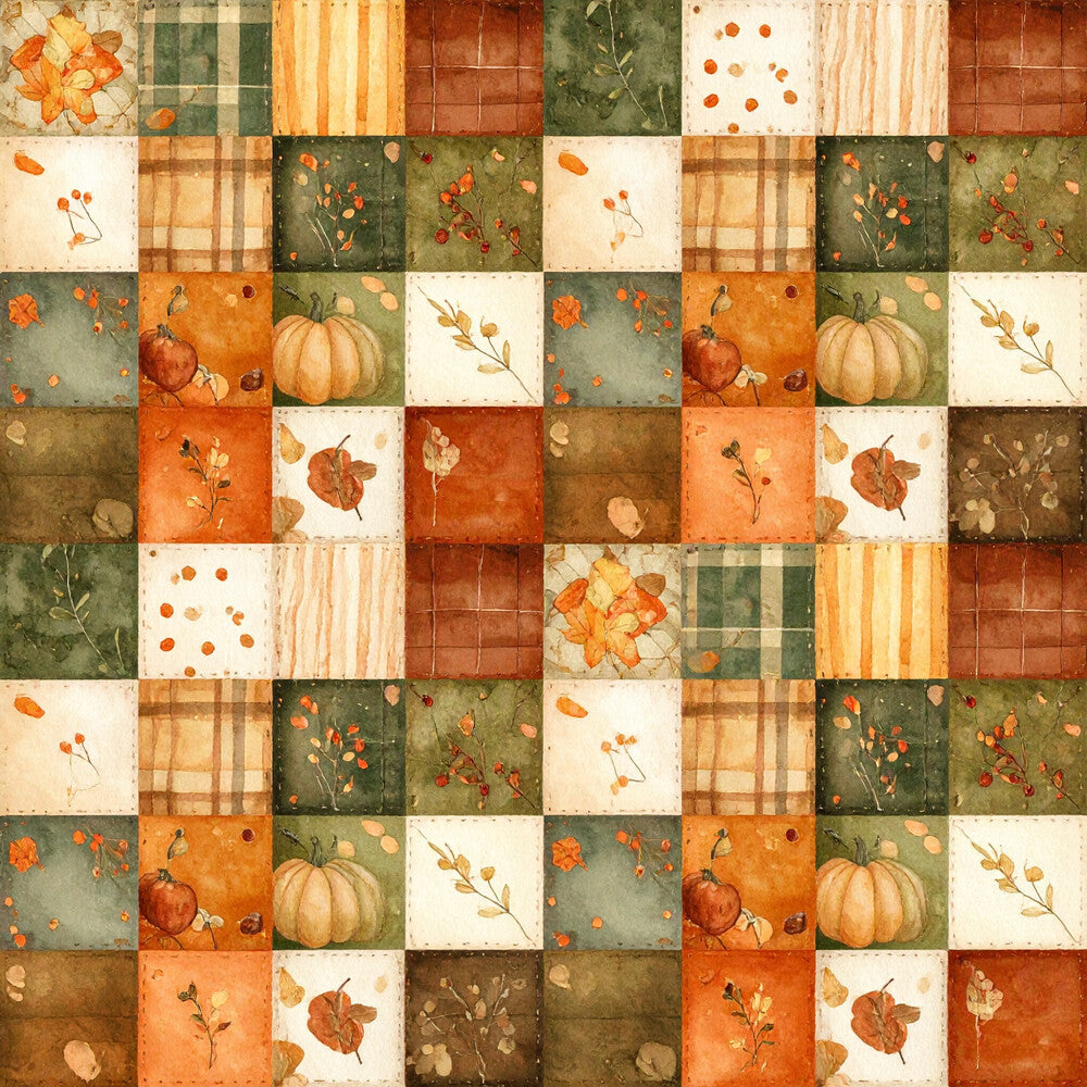 Harvest Pumpkin And Florals Fat Quarter Bundle