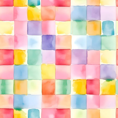 Watercolor Checkered Gingham Fat Quarter Bundle