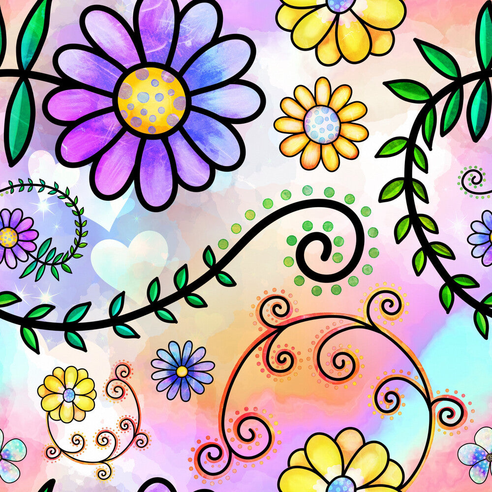 Watercolor Floral Collage Fat Quarter Bundle