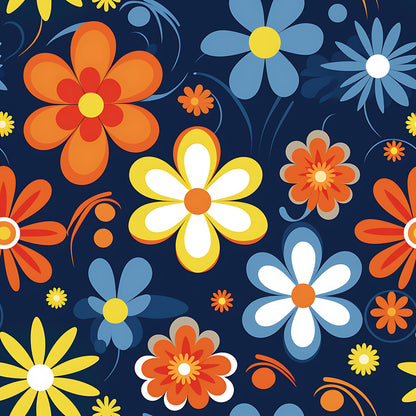 70s Retro Groovy Floral Fat Quarter Bundle
