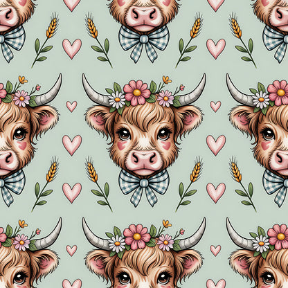 Highland Cow Heads Fat Quarter Bundle