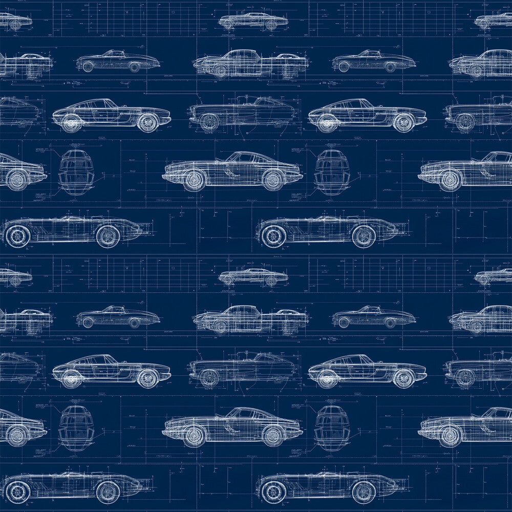 Vintage Car Blueprint Fat Quarter Bundle