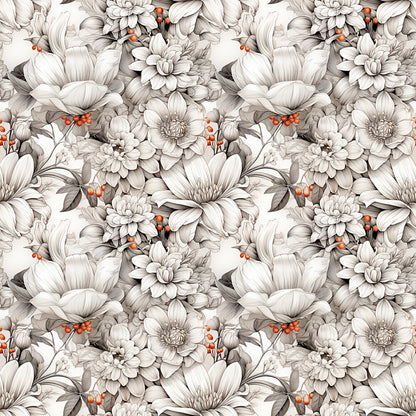 White Flowers Fat Quarter Bundle