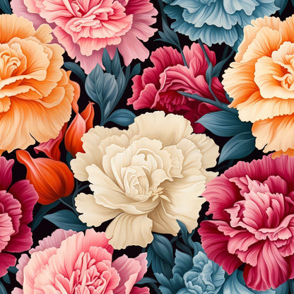 Colorful Carnation Flowers Fat Quarter Bundle