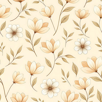 Vintage Beige Sepia Floral Fat Quarter Bundle