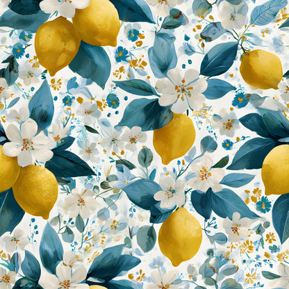 Summer Portuguese Azulejo Lemon Fat Quarter Bundle
