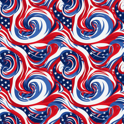 USA Flag Swirls Fat Quarter Bundle