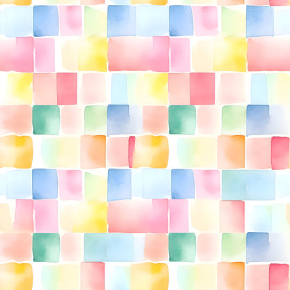 Watercolor Checkered Gingham Fat Quarter Bundle