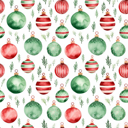 Red and Green Watercolor Christmas Fat Quarter Bundle