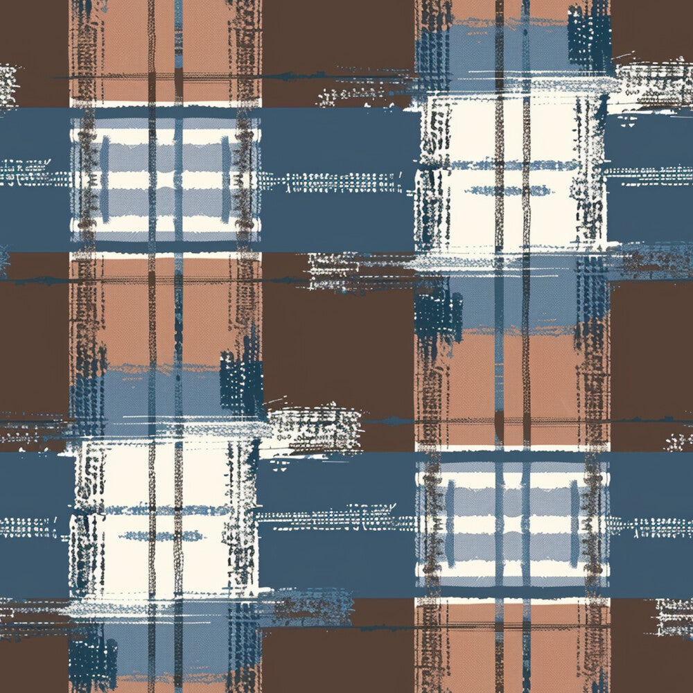 Blue and Brown Gingham Fat Quarter Bundle
