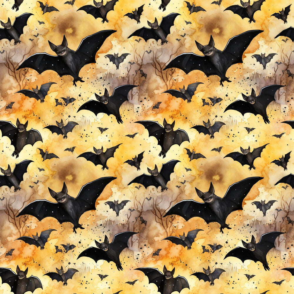 Watercolor Halloween Bats Fat Quarter Bundle