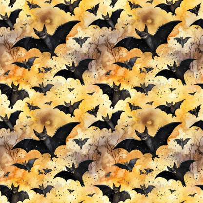 Watercolor Halloween Bats Fat Quarter Bundle