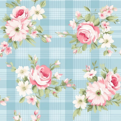 Shabby Chic Floral Plaid Fat Quarter Bundle