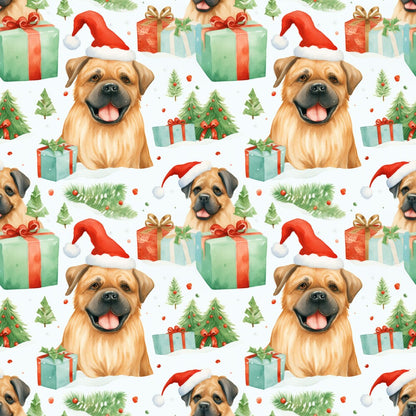 Christmas Santa Puppy Dogs Fat Quarter Bundle