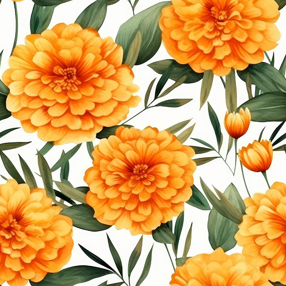Watercolor Marigold Flower Fat Quarter Bundle