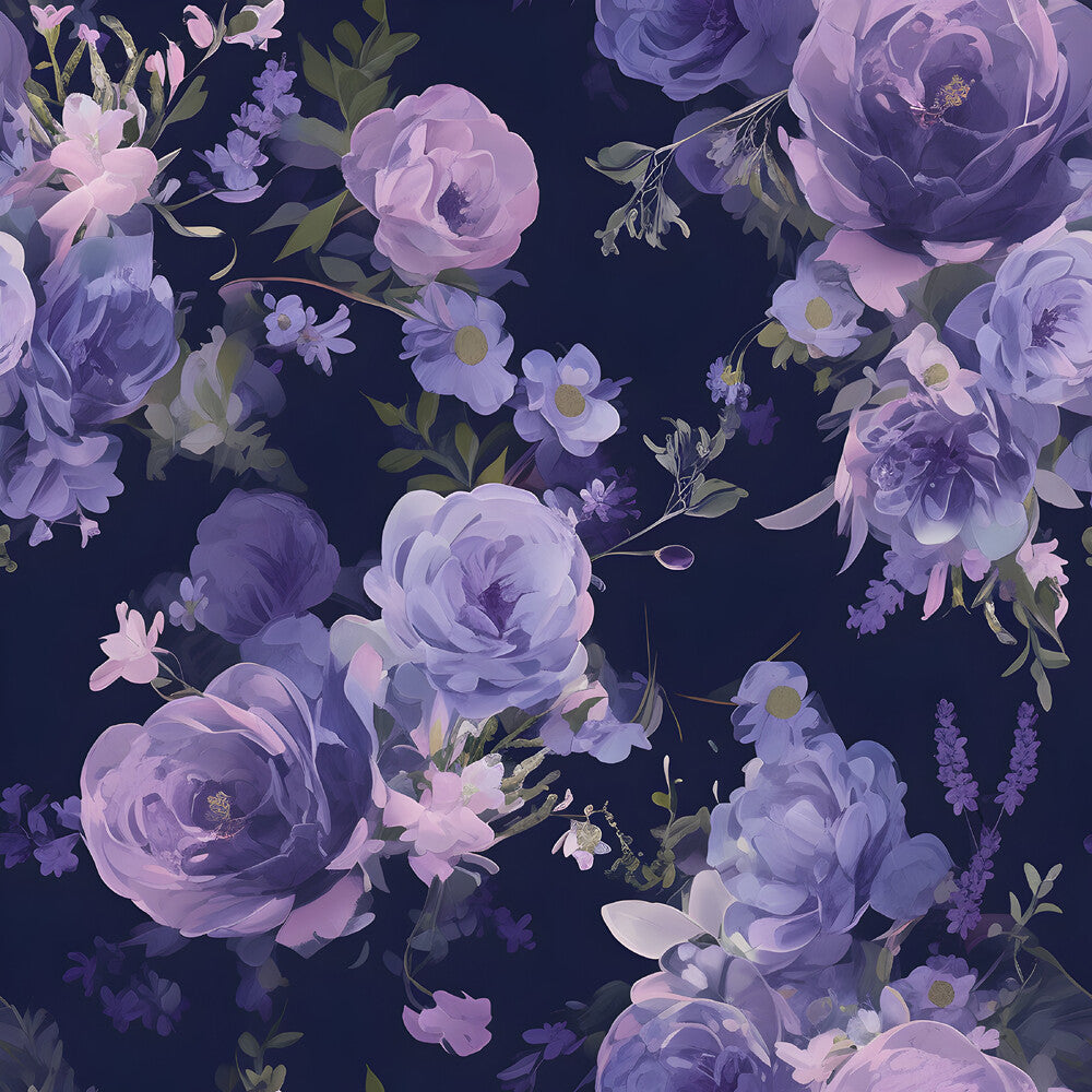 Purple Night Flowers Fat Quarter Bundle