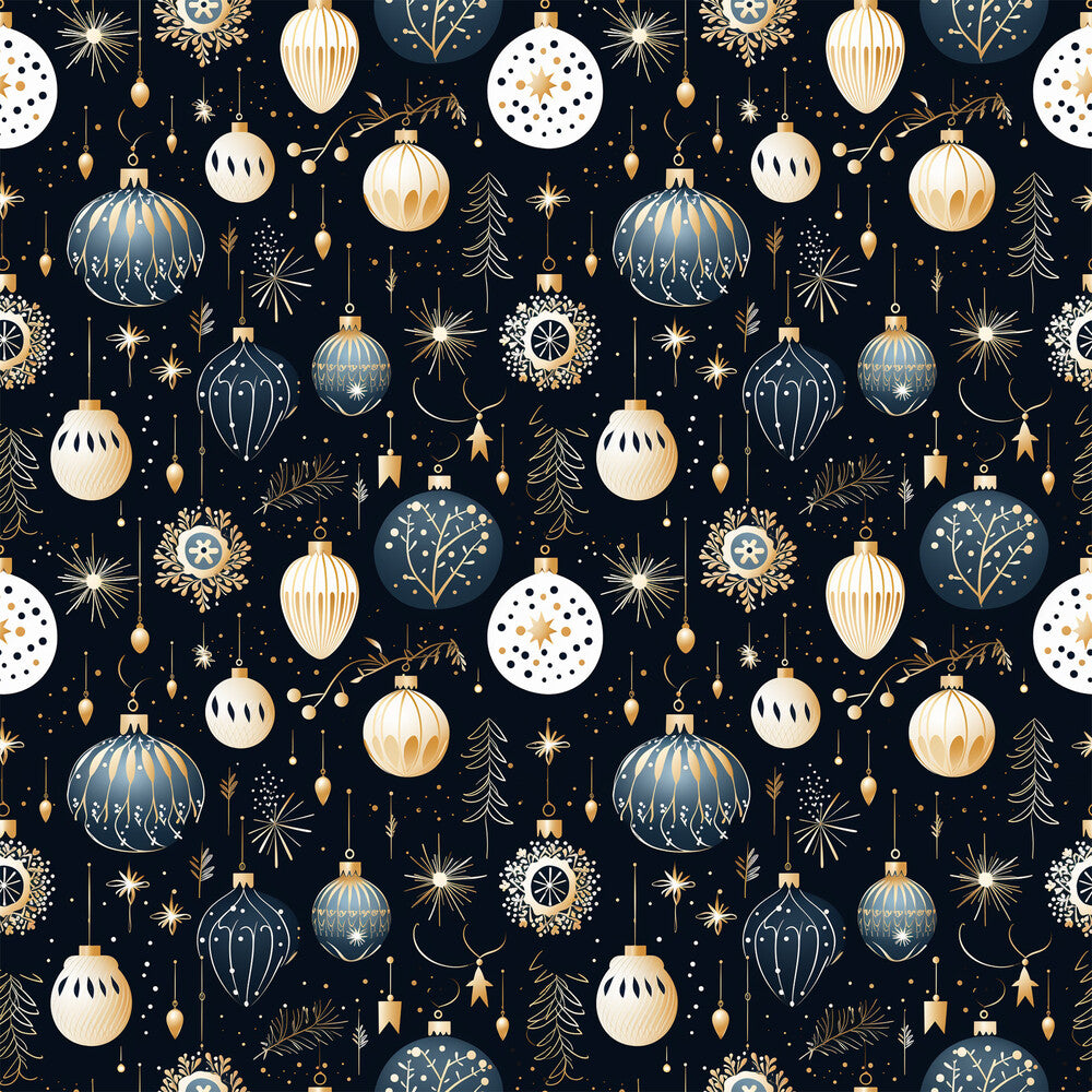 Navy and Cream Christmas Fat Quarter Bundle