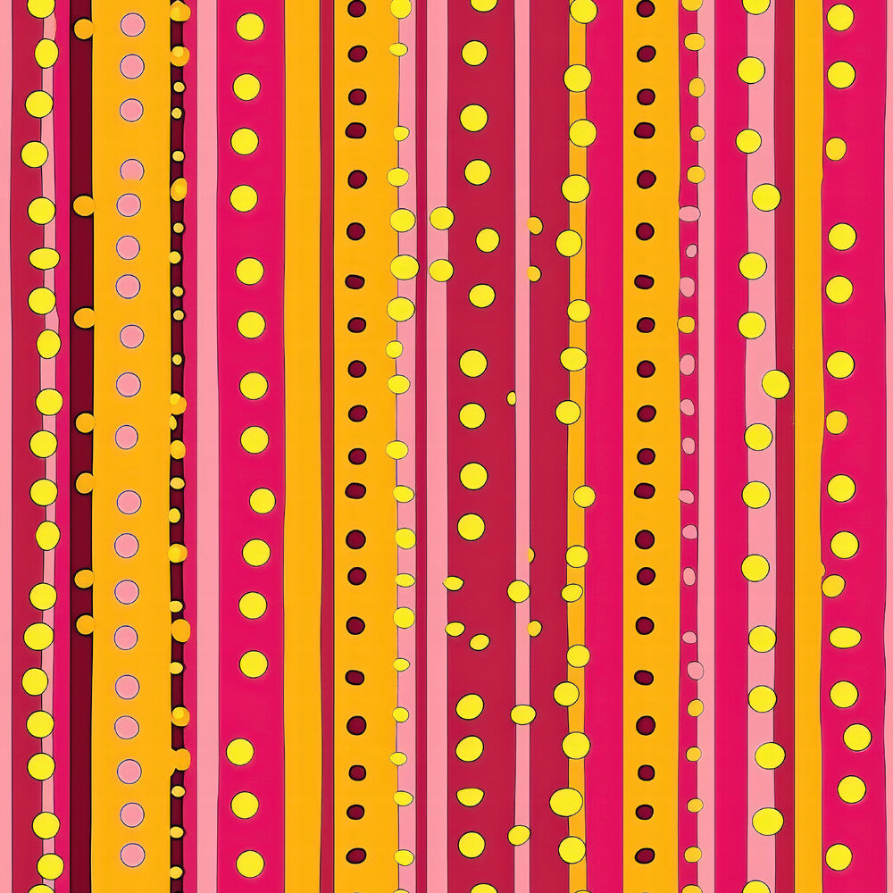 Pink and Yellow Dotted Stripes Fat Quarter Bundle