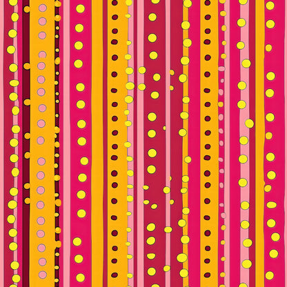 Pink and Yellow Dotted Stripes Fat Quarter Bundle