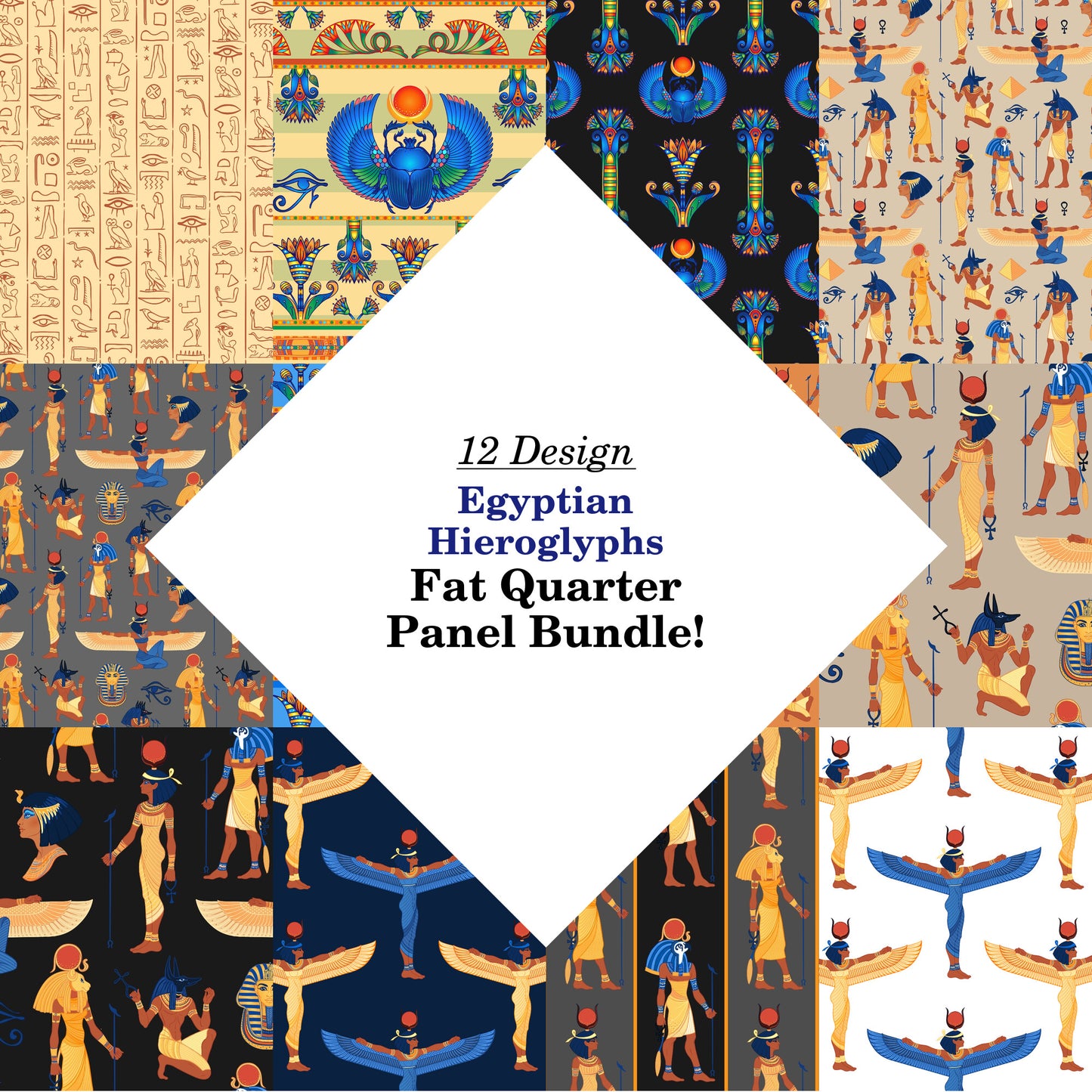 Egyptian Hieroglyphs Fat Quarter Bundle