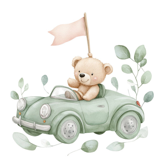 Nursery Teddy Bear Fabric Panel 4