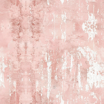 pink blush, dusty rose, coral pink, soft pink, white, grunge pattern, distressed texture, weathered surface, peeling paint, vintage worn, shabby chic, abstract design, textured background, quilting cotton, fabric panel, cotton fabric, faded appearance, rustic finish, mottled texture, artistic grunge