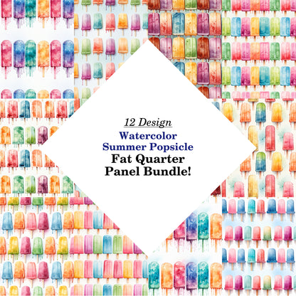 Watercolor Summer Popsicle Fat Quarter Bundle