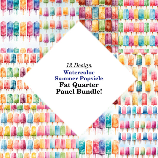 Watercolor Summer Popsicle Fat Quarter Bundle