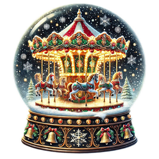 Christmas Snow Globes Fabric Panel 17