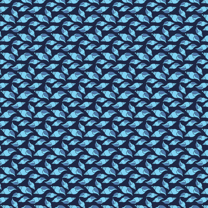 Navy Nautical Sea Pattern 13 Quilting Cotton Fabric
