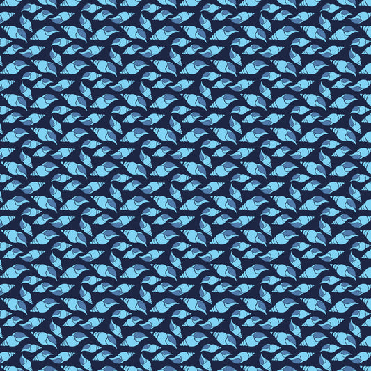 Navy Nautical Sea Pattern 13 Quilting Cotton Fabric