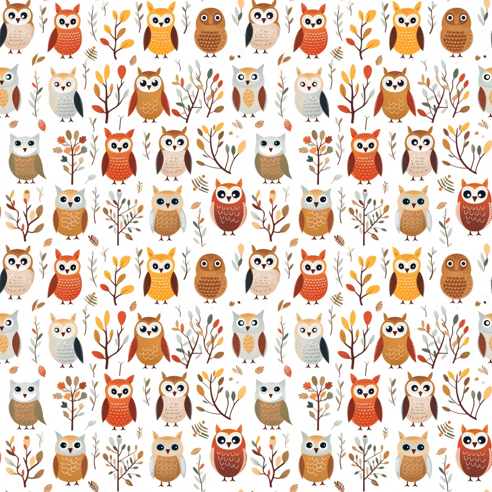 Daily Deal: Cartoon Owls Pattern 6 Quilting Cotton Fabric - 45" x 5 Yards"