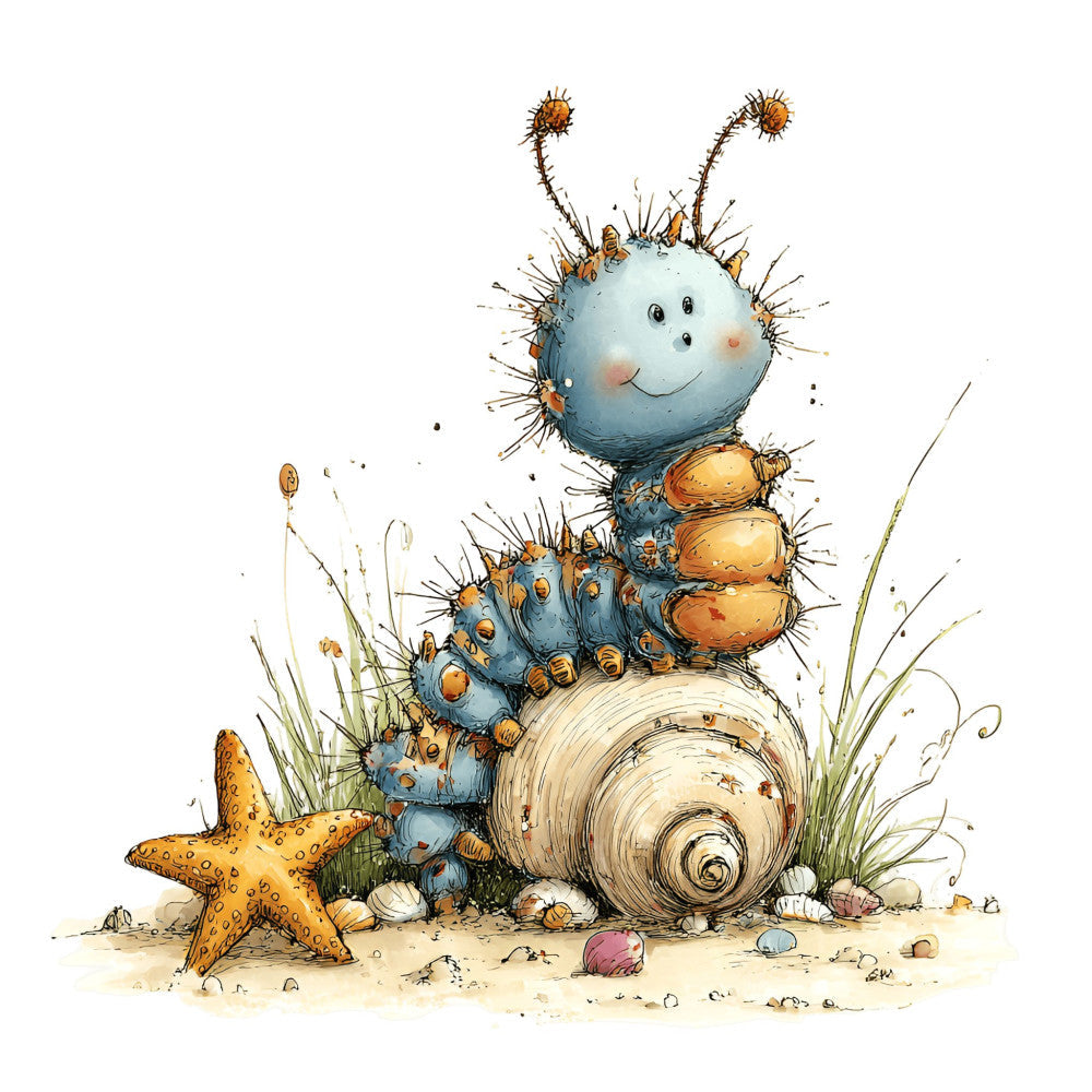Whimsical Caterpillar Fabric Panel 7