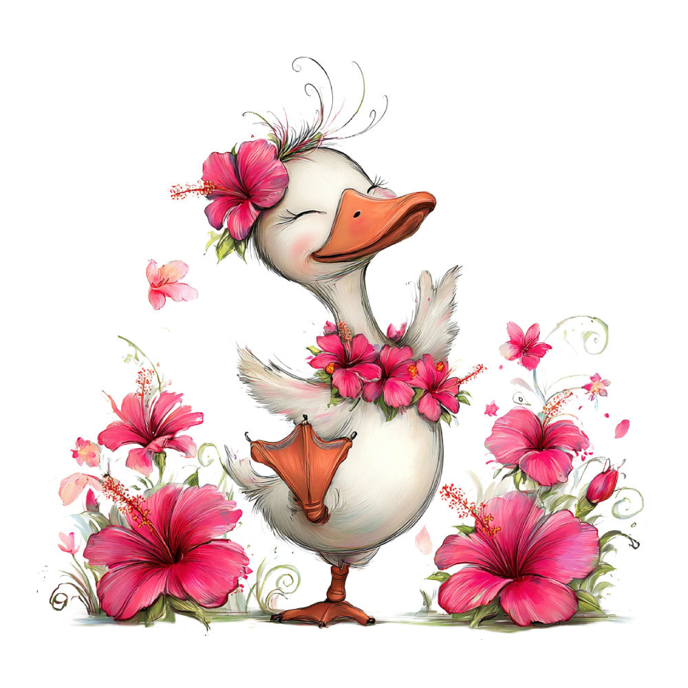Whimsical Summer Goose Fabric Panel 61