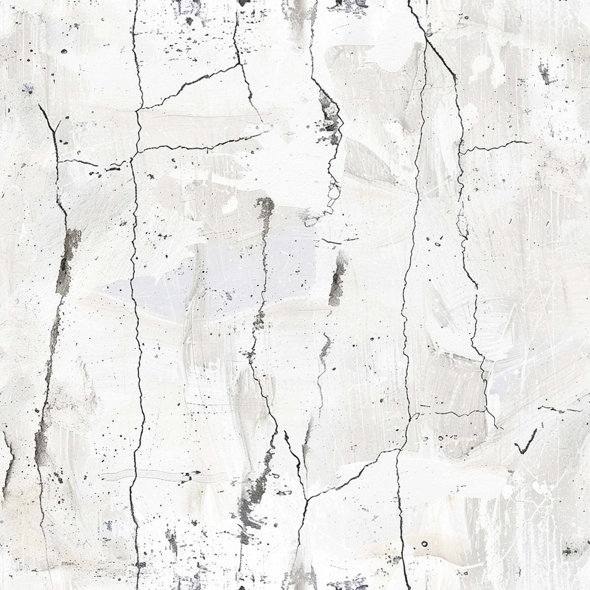 cracked wall, weathered concrete, white surface, gray stains, aged texture, distressed finish, neutral tones, worn appearance, vintage patina, rustic surface, peeling paint, concrete cracks, faded white, shabby chic, quilting cotton, fabric panel, weathered look, industrial texture
