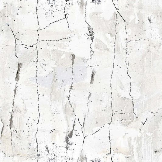 cracked wall, weathered concrete, white surface, gray stains, aged texture, distressed finish, neutral tones, worn appearance, vintage patina, rustic surface, peeling paint, concrete cracks, faded white, shabby chic, quilting cotton, fabric panel, weathered look, industrial texture
