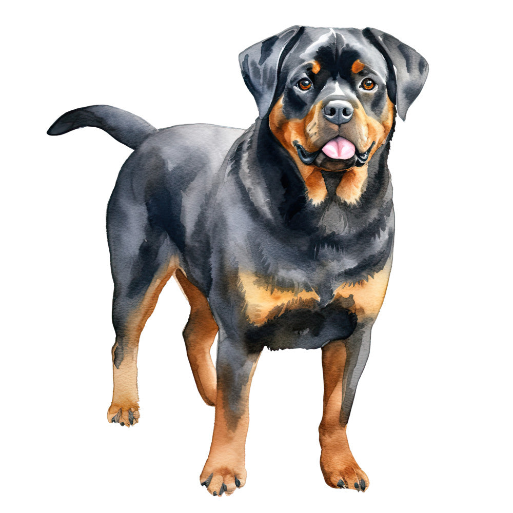 Watercolor Rottweiler Fabric Panel 23