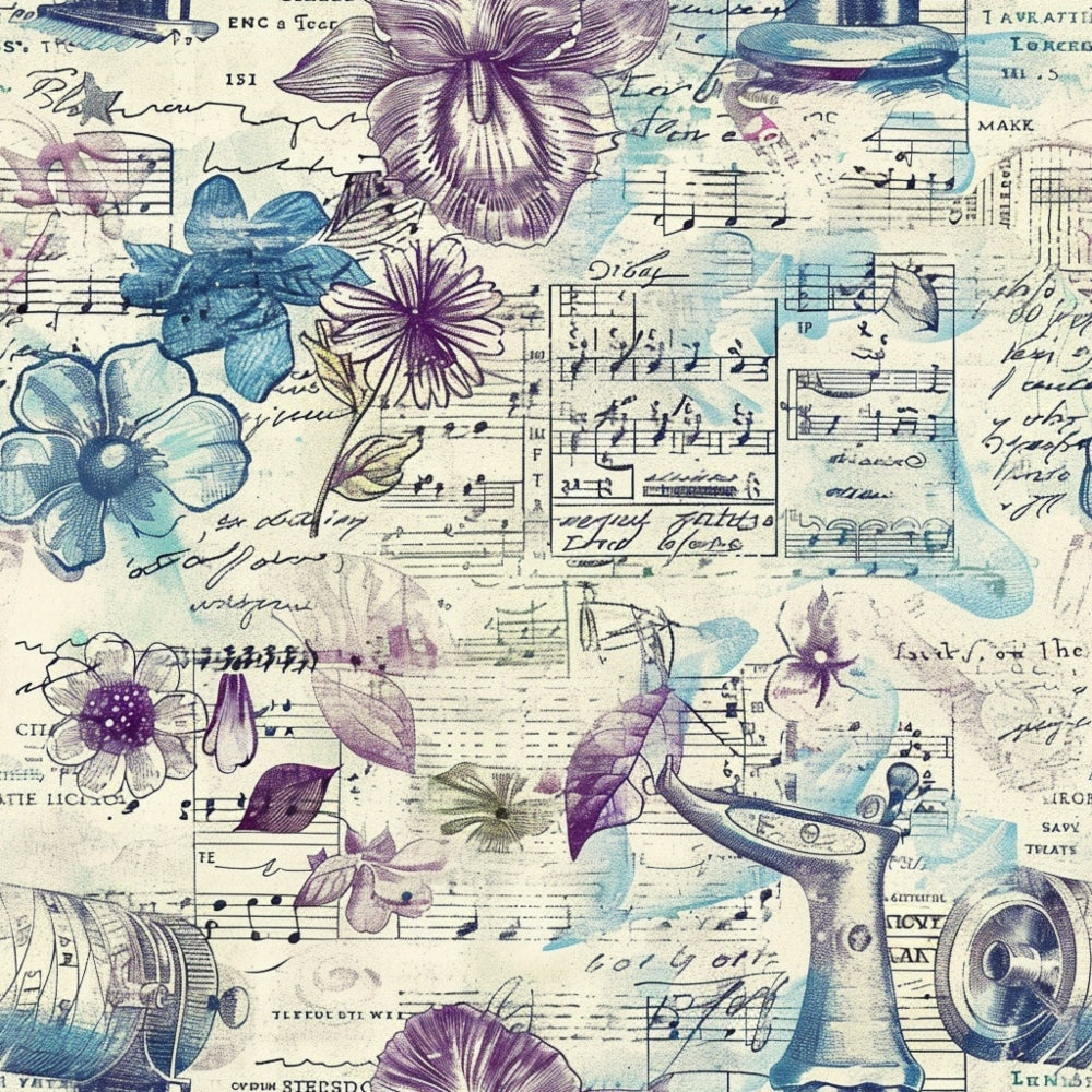 Daily Deal: Sewing Journal Pattern 12 Quilting Cotton Fabric - 45" x 0.5 Yards"