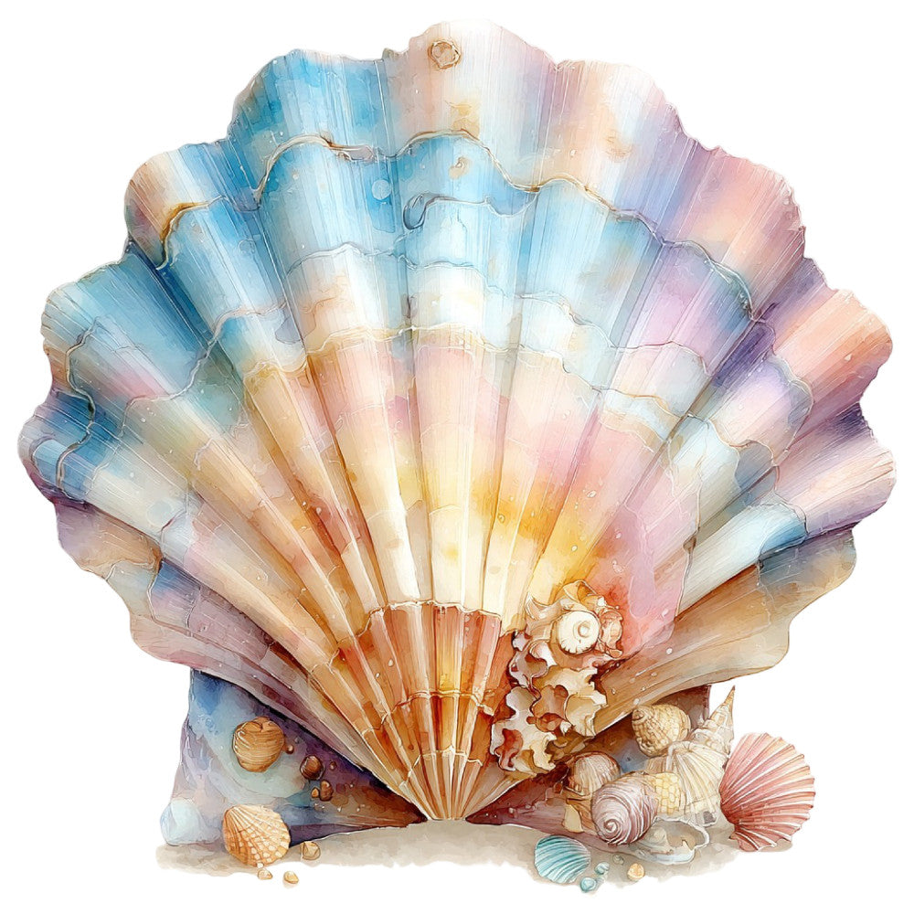 Colorful Seashell Fabric Panel 45