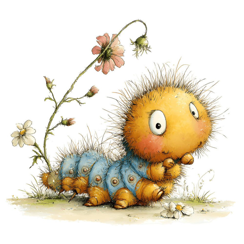Whimsical Caterpillar Fabric Panel 19
