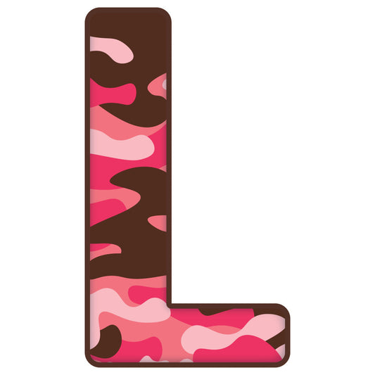 Pink Camo Alphabet Fabric Panel 4