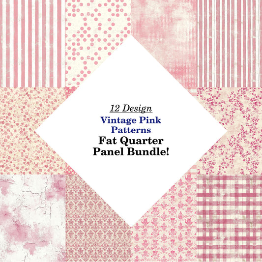 Vintage Pink Patterns Fat Quarter Bundle