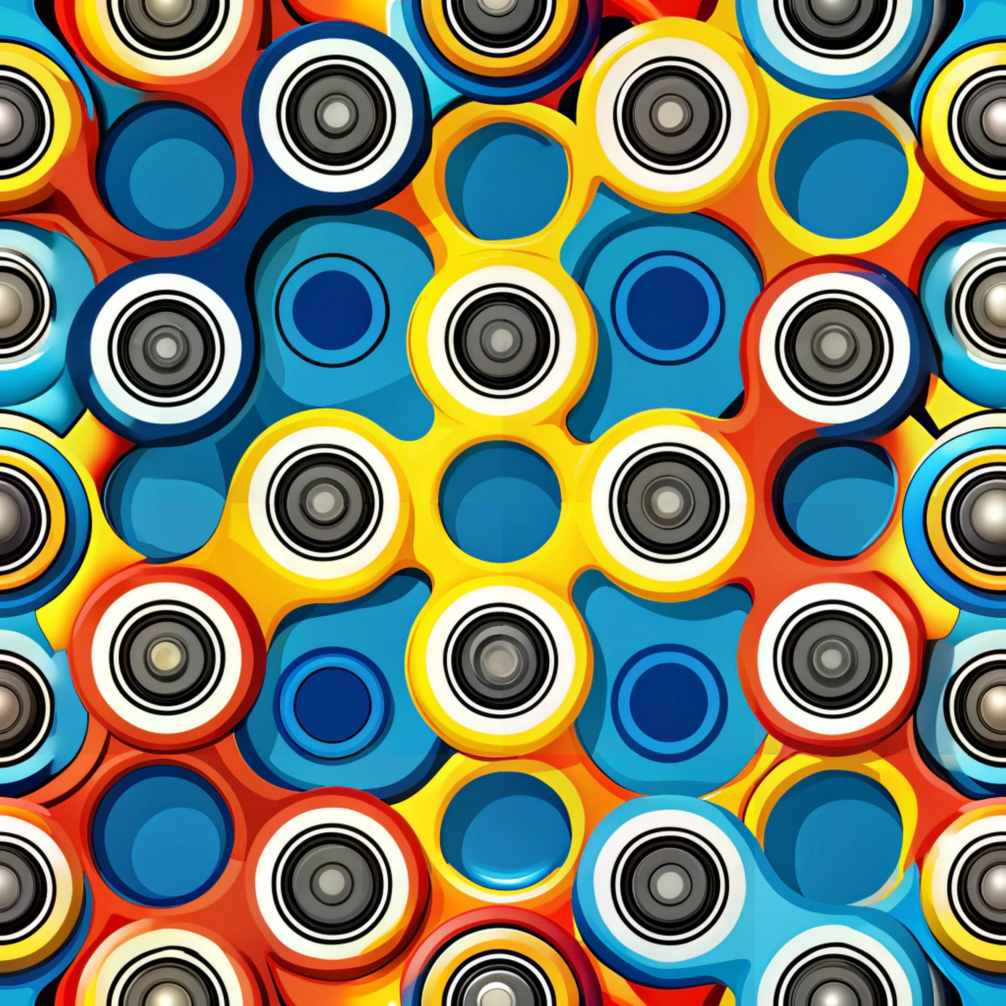 Fidget Spinner Pattern Colorful Fidget Spinner Pattern 4 Quilting Cotton Fabric ...