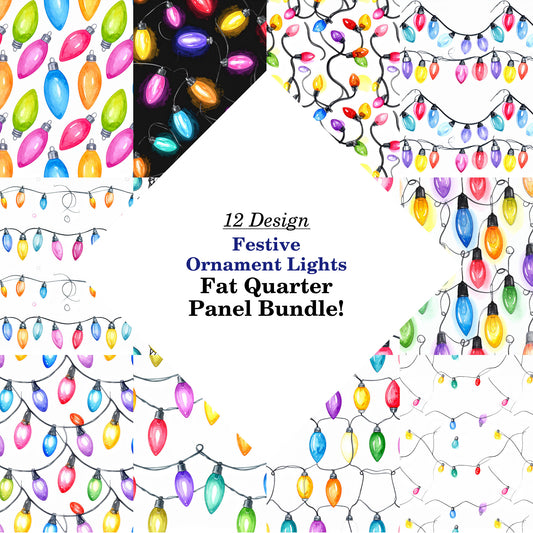 Festive Ornament Lights Fat Quarter Bundle