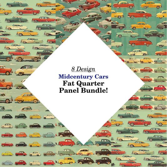 Midcentury Cars Fat Quarter Bundle