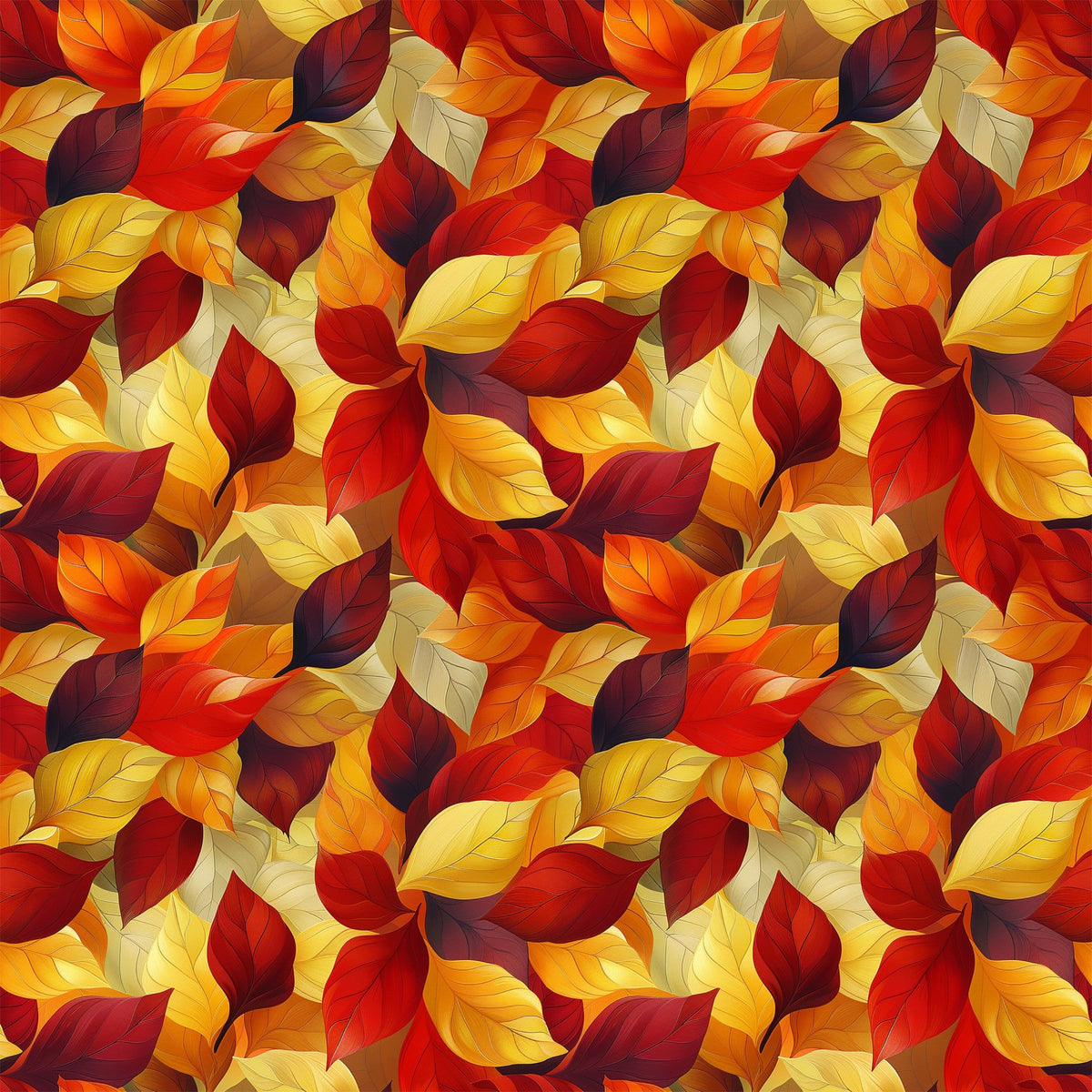 Daily Deal: Artistic Autumn Leaves Pattern 2 Quilting Cotton Fabric - 45" x 4 Yards"