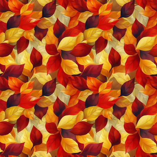 Daily Deal: Artistic Autumn Leaves Pattern 2 Quilting Cotton Fabric - 45" x 4 Yards"