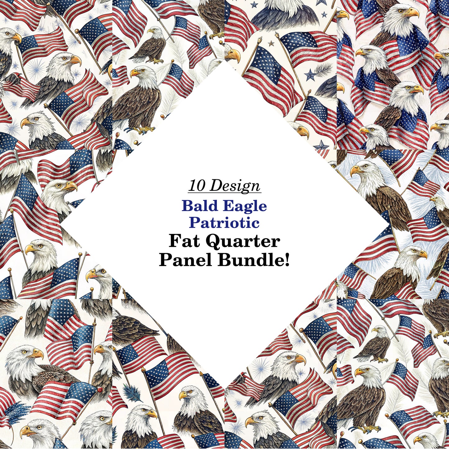Bald Eagle Patriotic Fat Quarter Bundle