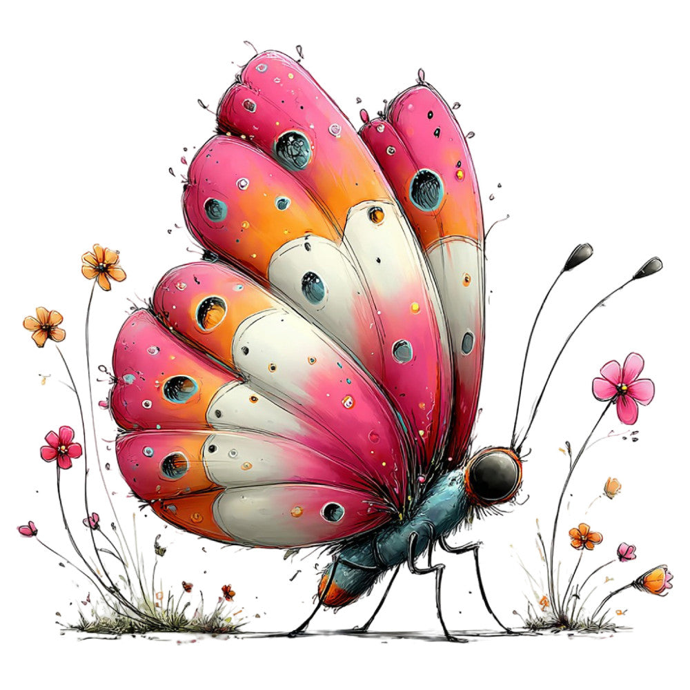 Whimsical Summer Butterfly Fabric Panel 25