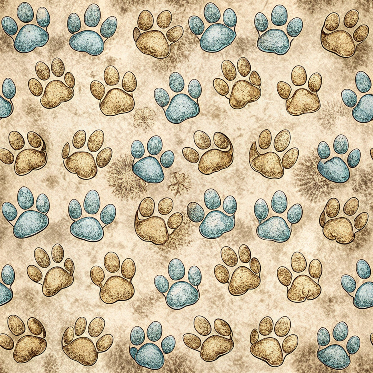 Daily Deal: Dog Paws Pattern 17 Quilting Cotton Fabric - 45" x 1 Yard"